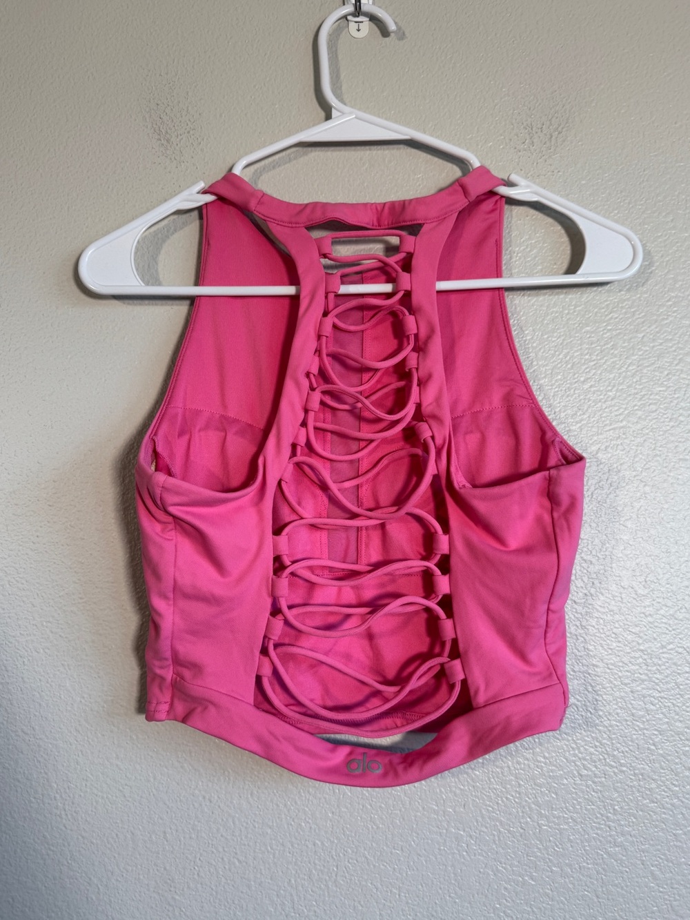 ALO Yoga Lace-Up Back Movement Tank in Pink - M